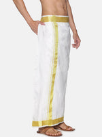 Thumbnail for Sethukrishna White Solid Readymade Dhoti - Distacart