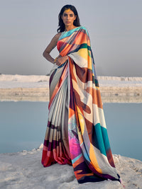 Thumbnail for Mitera Multicoloured Saree - Distacart