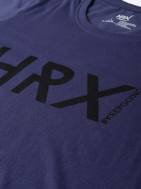 Thumbnail for HRX by Hrithik Roshan Women Navy Blue & Black Printed Lifestyle Regular Fit T-Shirt - Distacart