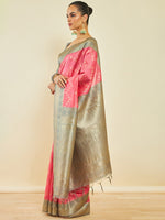Thumbnail for Soch Woven Design Zari Silk Blend Tussar Saree - Distacart