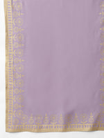Thumbnail for Khushal K Women Purple & Gold-Toned Printed Kurta with Trousers & Dupatta - Distacart