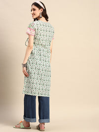 Thumbnail for Sangria Pure Cotton Ethnic Motifs Printed Angrakha Kurta - Distacart