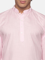 Thumbnail for Sethukrishna Men Pink Pure Cotton Kurta with Dhoti Pants - Distacart