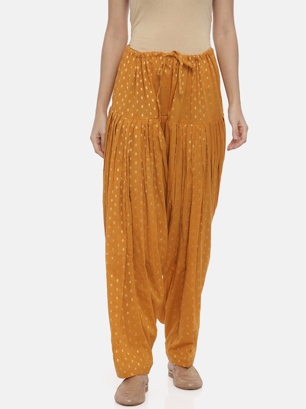 Souchii Tan Banarasi Thread Design Regular-Fit High-Rise Patiala - Distacart