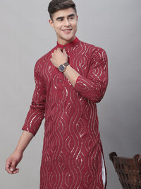 Thumbnail for Sojanya Sequin Embroidered Pure Cotton Kurta with Churidar - Distacart