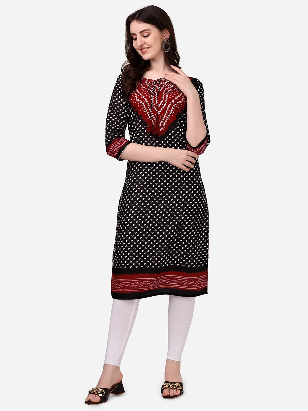 HERE&NOW Bandhani Printed Kurta - Distacart