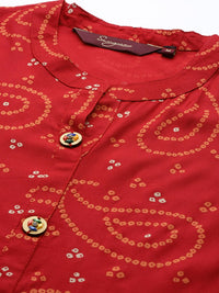 Thumbnail for Sangria Women Bandhani Printed Anarkali Kurta - Distacart