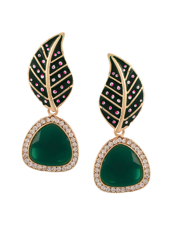 Shoshaa Set of 2 Gold-Plated Handcrafted Contemporary Drop Earrings - Distacart