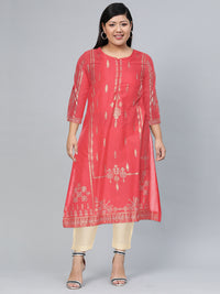 Thumbnail for Biba Women Ethnic Motifs Printed Mandarin Collar Kurta - Distacart
