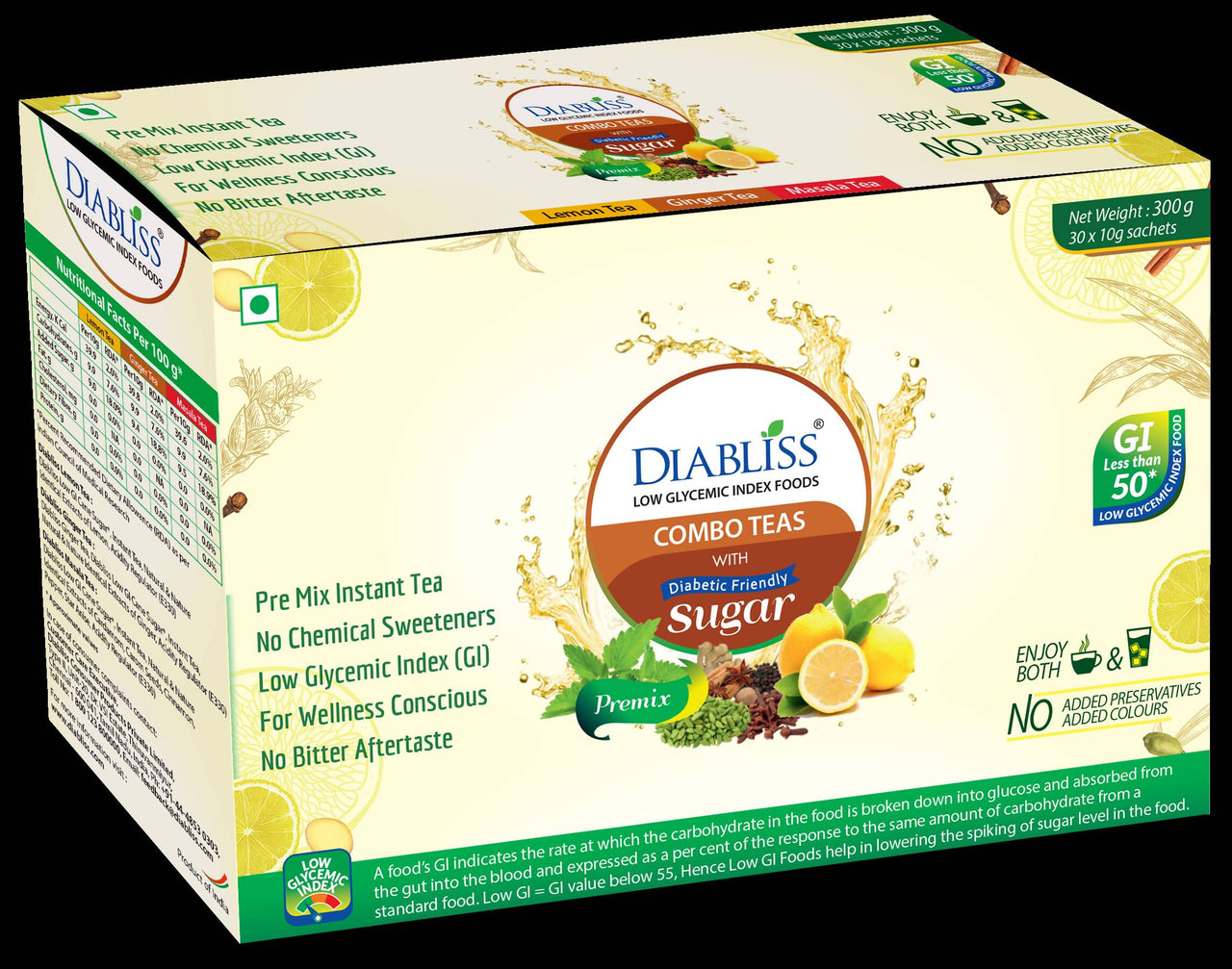 Diabliss Combo Teas with Diabetic Friendly Sugar - Distacart
