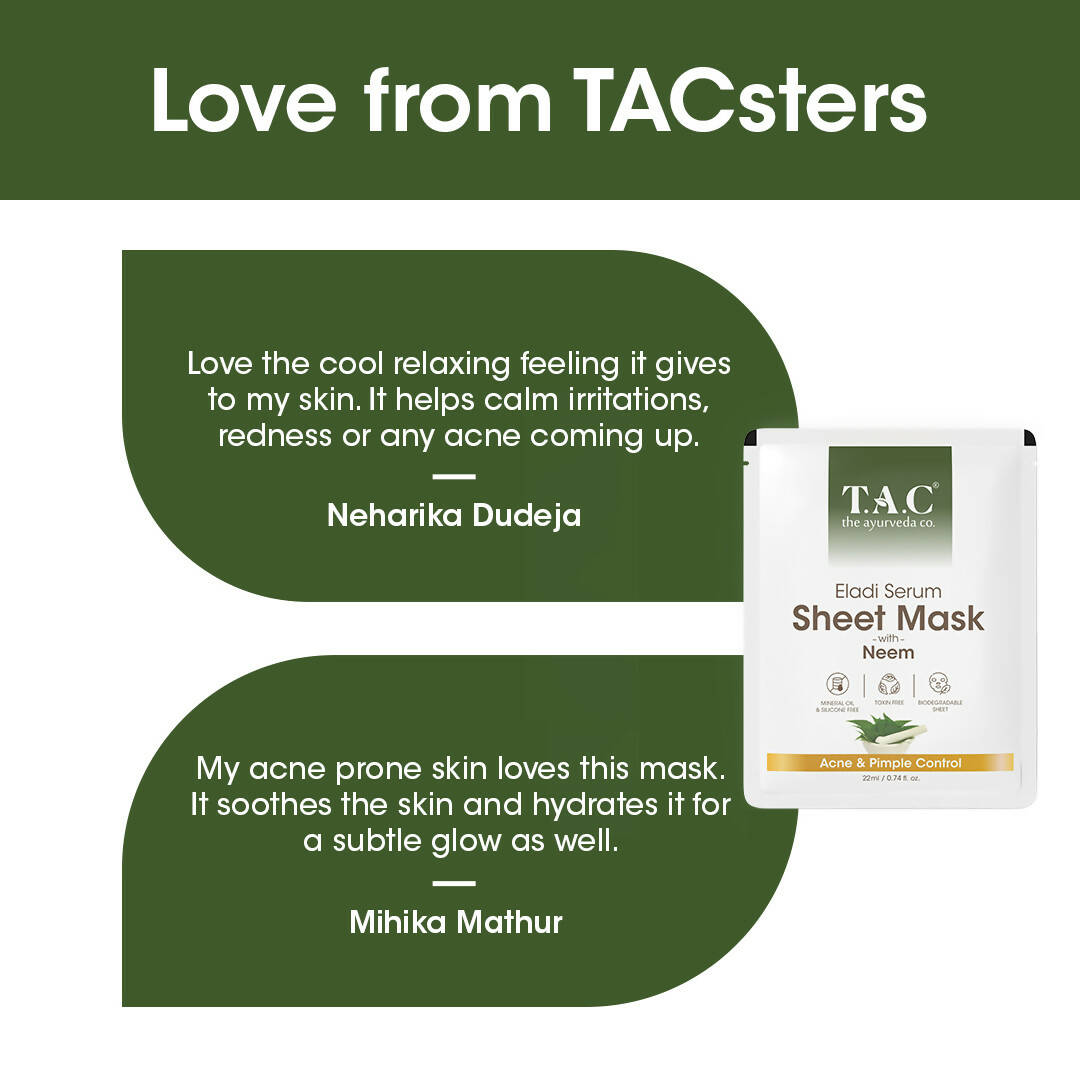 TAC - The Ayurveda Co. Eladi Serum Sheet Mask with Neem - Distacart
