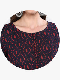 Thumbnail for Sangria Women Blue Geometric Printed Straight Kurta - Distacart