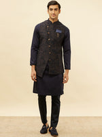 Thumbnail for Manyavar Brocade Regular Kurta and Pyjamas With Nehru Jacket - Distacart