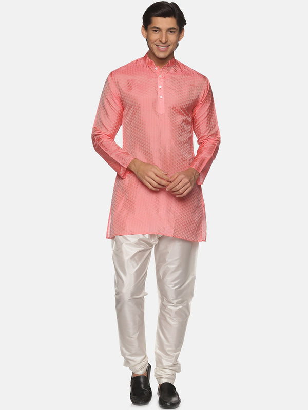 Sethukrishna Men Peach-Coloured Kurta with Pyjamas - Distacart