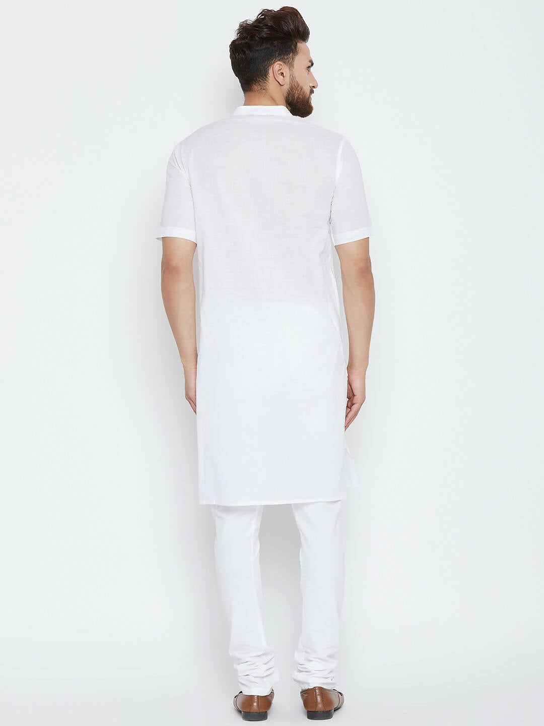 Even Apparels White Color Pure Cotton Men's Kurta With Band Collar - Distacart