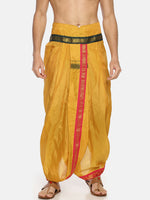 Thumbnail for Sethukrishna Mustard Yellow Solid Readymade Dhoti Pant For Men - Distacart