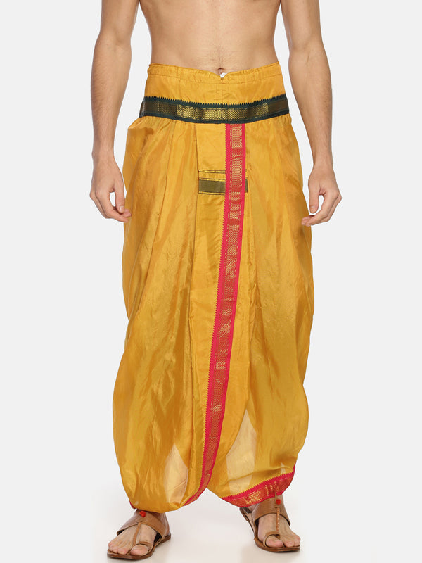Sethukrishna Mustard Yellow Solid Readymade Dhoti Pant For Men - Distacart