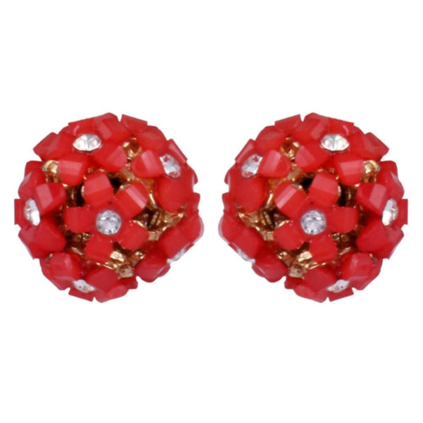 Trendoo Jewelry Gold Plated Stylish Fancy Party Wear Red Studs