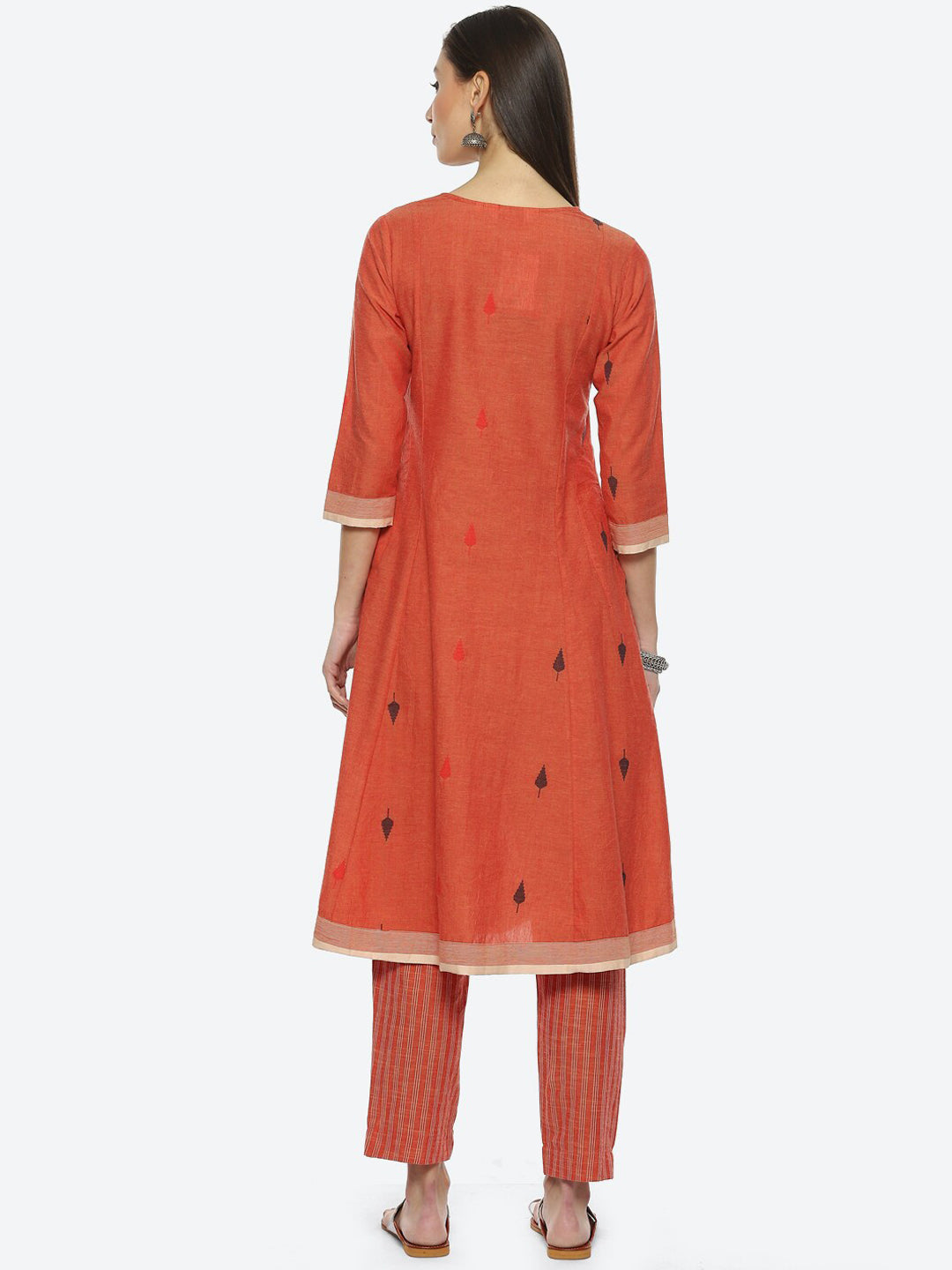 Biba Notch Neck Pleated Kurta with Trousers - Distacart