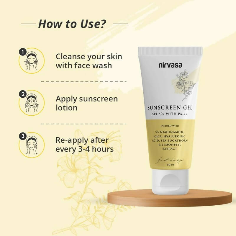 Nirvasa SPF50+ Sunscreen Gel - Distacart