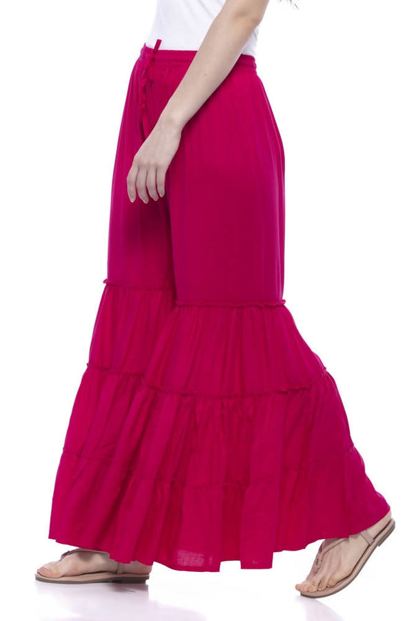 Mominos Fashion Reyon Cotton Magenta Palazzo - Distacart