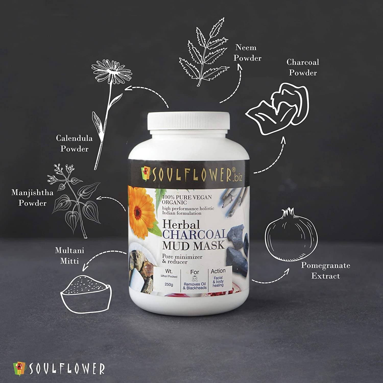 Soulflower Herbal Charcoal Mud Mask - Distacart