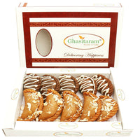 Thumbnail for Ghasitaram Holi Sweets - Chocolate and Traditional Gujiyas Box - Distacart