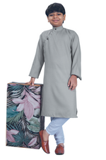 Thumbnail for DEIANA'S Casual Designer Kurta Pyjama Set For Boys And kids (Grey) - Distacart