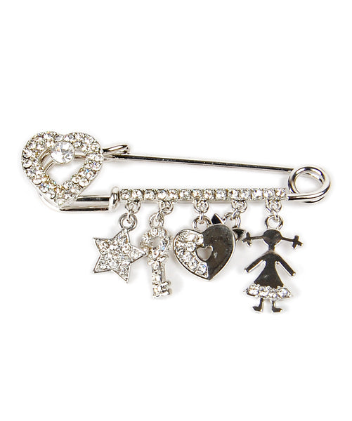 Rhodium-Plated Alloy Designer Stylish Brooch Pin - The Pari - Distacart
