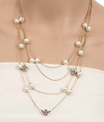 Thumbnail for Gold-Plated Alloy Pearl And Stones Ball Necklace - The Pari - Distacart