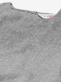 Thumbnail for Biba Women Grey Melange & Black Solid Kurta with Palazzos - Distacart