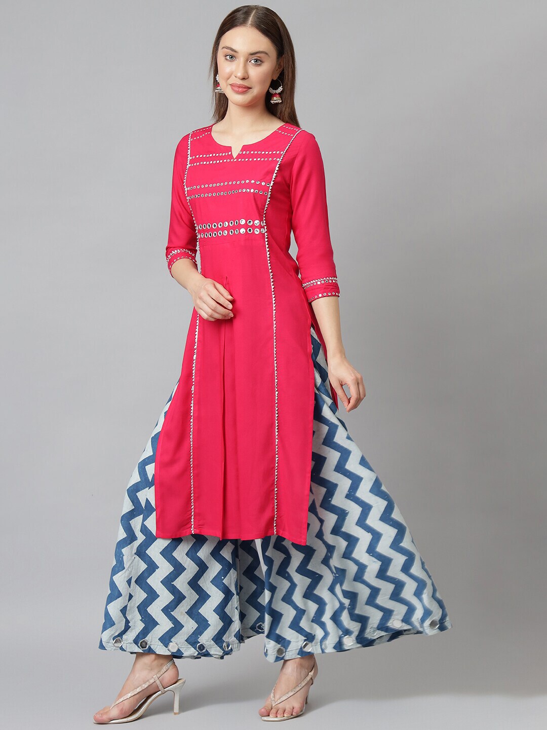 Khushal K Women Embellished Mirror Work Kurta - Distacart