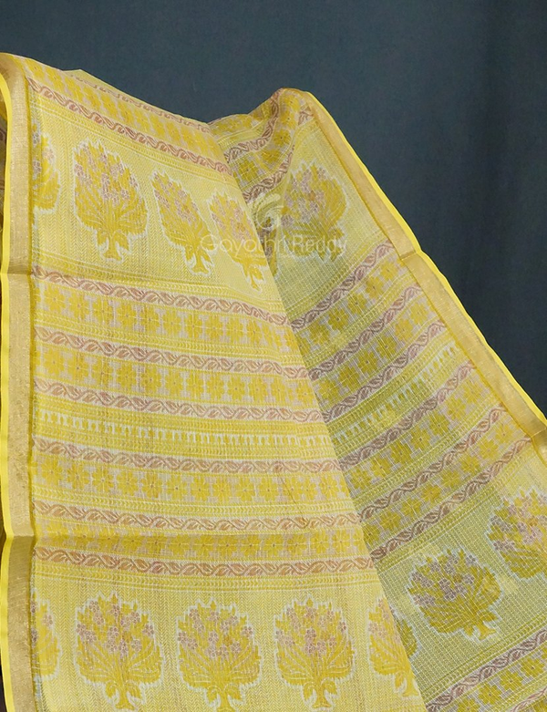 Mehendi Green And Lime Green Block Print Pure Kota Cotton Saree By Gayathri Reddy Designer Studio - Distacart