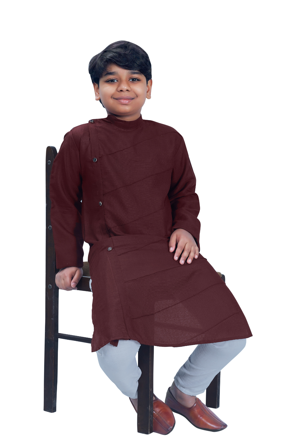 DEIANA'S Casual Designer Kurta Pyjama Set For Boys And kids (Dark Brown) - Distacart