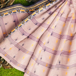 Thumbnail for Exclusive Collection 100% Pure Cotton Cream Tant Saree With Hand Weaving Work - Distacart