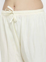 Thumbnail for PAVONINE Off White Color Straight Fit Rayon Fabric Palazzo For Women - Distacart