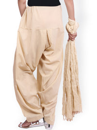 Thumbnail for Jaipur Kurti Cream-Coloured Women Patiala & Dupatta - Distacart