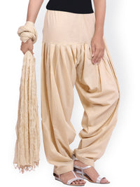 Thumbnail for Jaipur Kurti Cream-Coloured Women Patiala & Dupatta - Distacart