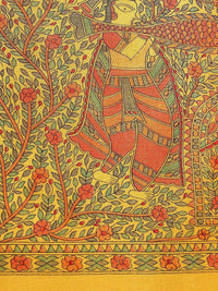 Thumbnail for Saree Mall Yellow Art Silk Madhubani Print Saree - Distacart