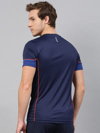 Thumbnail for HRX by Hrithik Roshan Men Blue Solid Round Neck RAPID-DRY T-Shirt - Distacart