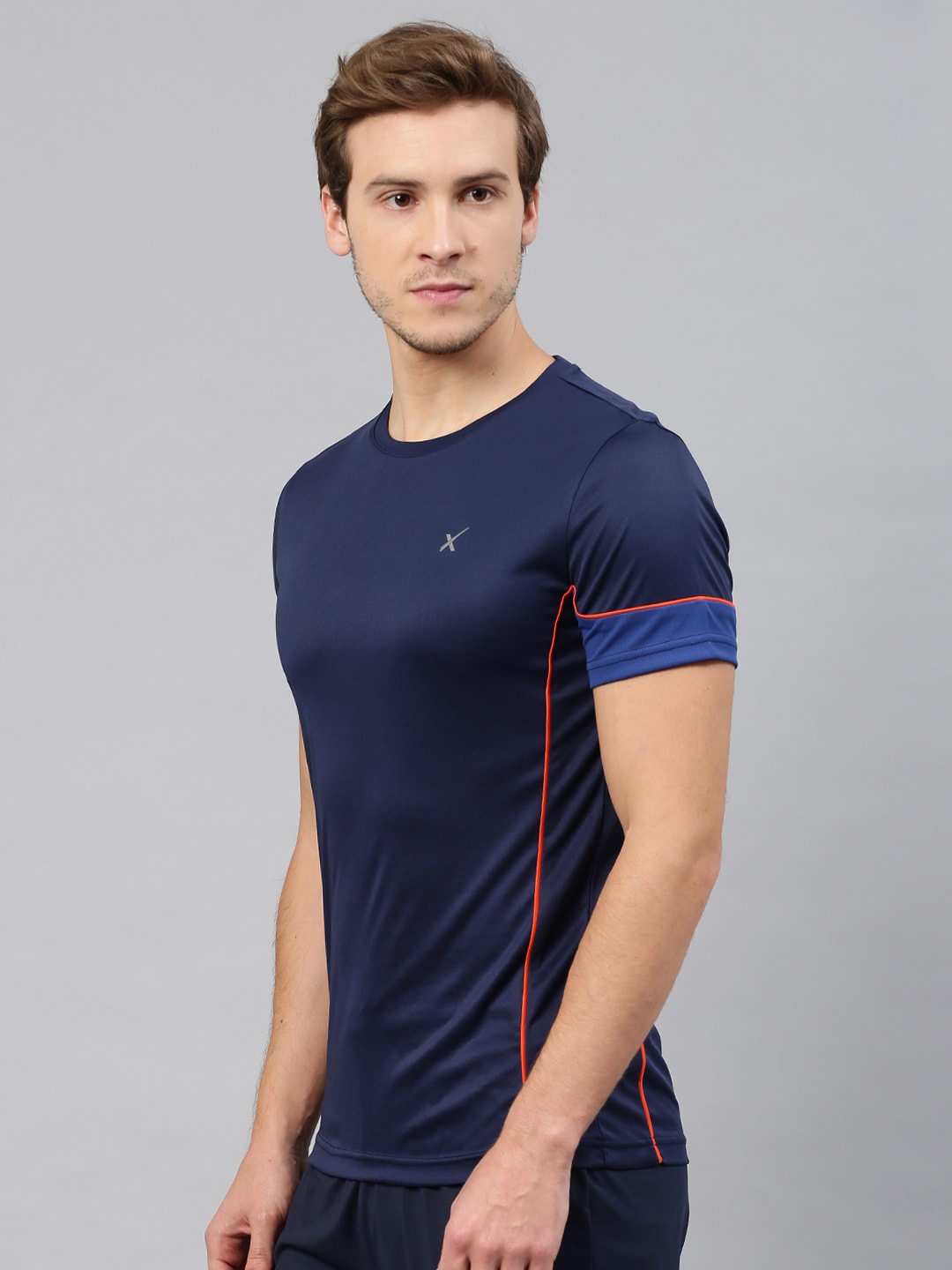HRX by Hrithik Roshan Men Blue Solid Round Neck RAPID-DRY T-Shirt - Distacart