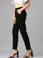Thumbnail for Jaipur Kurti Women Black Trousers - Distacart