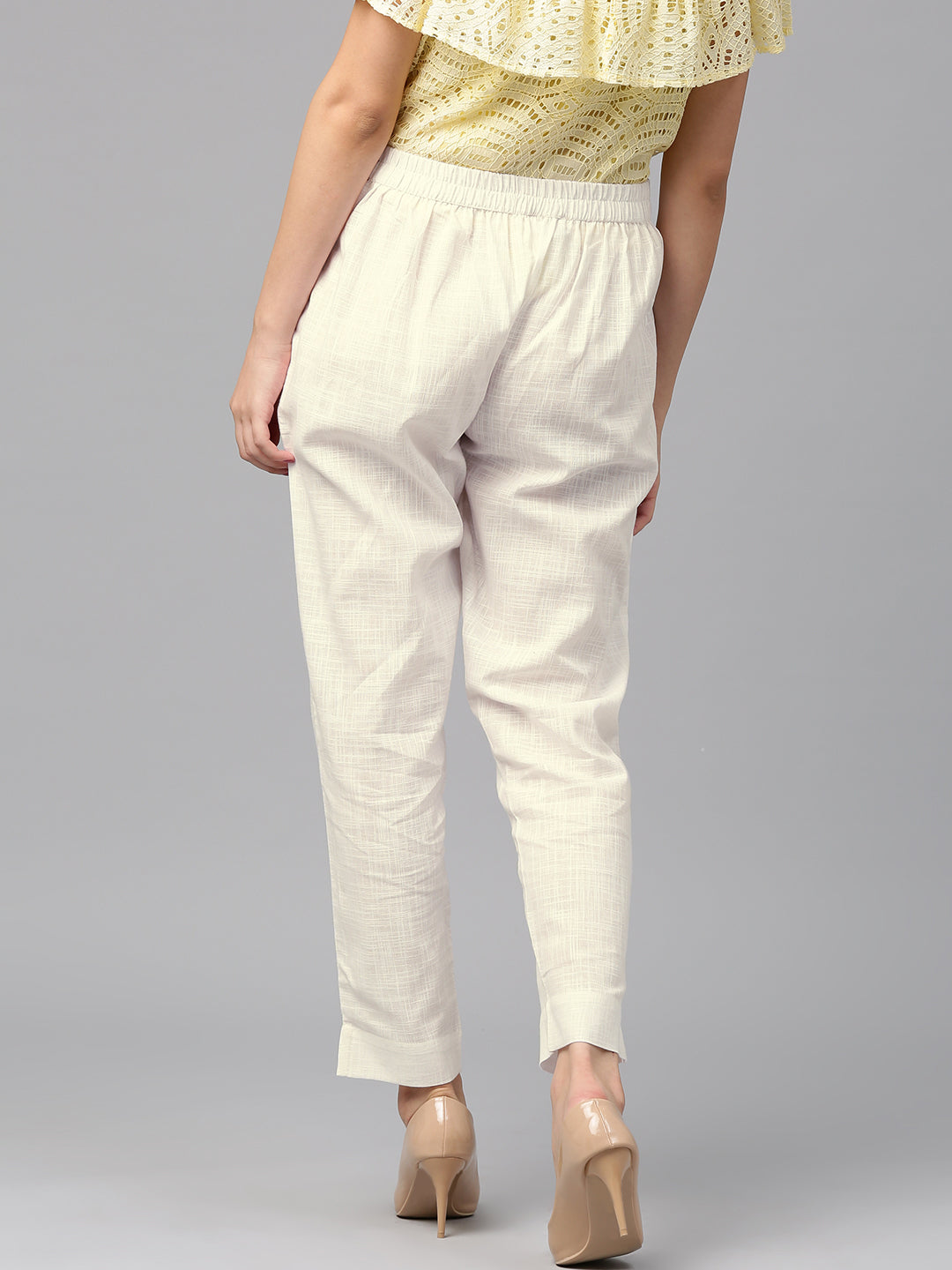 Jaipur Kurti Women White Trousers - Distacart