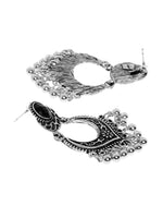Thumbnail for Shining Diva Silver-Toned Contemporary Chandbali Earrings - Distacart