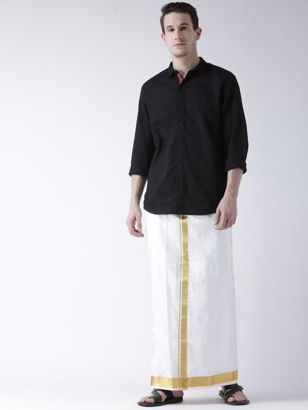 Sethukrishna Men Double Layer Readymade Dhoti With Pocket - Distacart