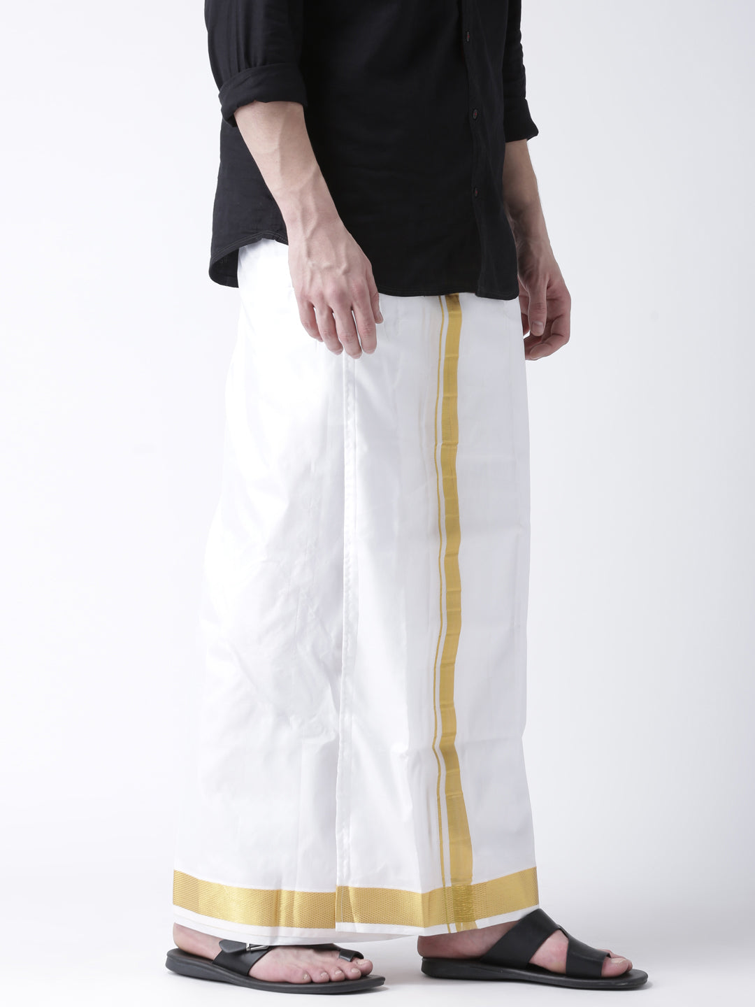 Sethukrishna Men Double Layer Readymade Dhoti With Pocket - Distacart
