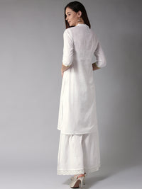 Thumbnail for Here&Now Women White Solid Straight Kurta