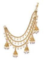 Thumbnail for Shining Diva Gold-Toned & White Classic Jhumkas - Distacart