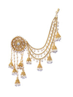 Thumbnail for Shining Diva Gold-Toned & White Classic Jhumkas - Distacart