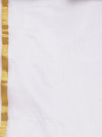 Thumbnail for Sethukrishna White Solid Double Layer Readymade Dhoti With Pocket - Distacart